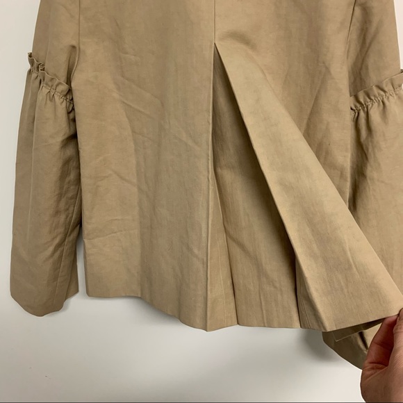 Lewit Tan Linen Blend Ruffle Jacket - Picture 15 of 15